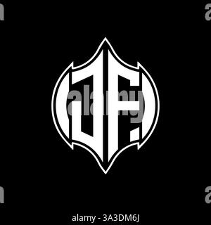 JF Unique modern flat abstract geometric initials vector letter logo design. JF monogram logo. Stock Vector