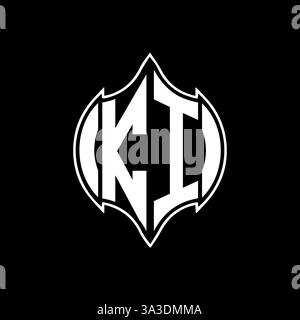 KI Unique modern flat abstract geometric initials vector letter logo design. KI monogram logo. Stock Vector