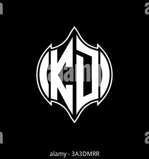 KD Unique modern flat abstract geometric initials vector letter logo design. KD monogram logo. Stock Vector