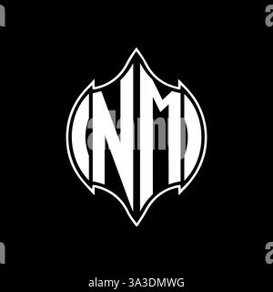 NM Unique modern flat abstract geometric initials vector letter logo design. NM monogram logo. Stock Vector