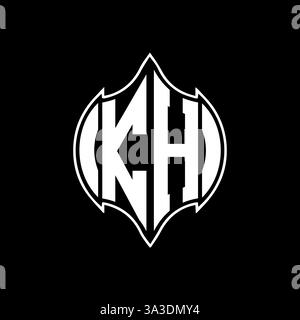 KH Unique modern flat abstract geometric initials vector letter logo design. KH monogram logo. Stock Vector