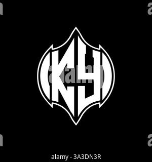 KY Unique modern flat abstract geometric initials vector letter logo design. KY monogram logo. Stock Vector