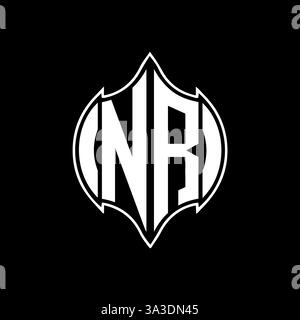 NR Unique modern flat abstract geometric initials vector letter logo design. NR monogram logo. Stock Vector