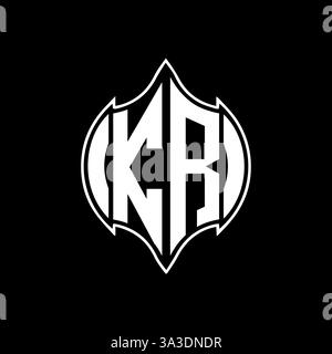 KR Unique modern flat abstract geometric initials vector letter logo design. KR monogram logo. Stock Vector
