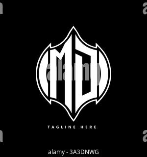 MD Unique modern flat abstract geometric initials vector letter logo design. MD monogram logo. Stock Vector