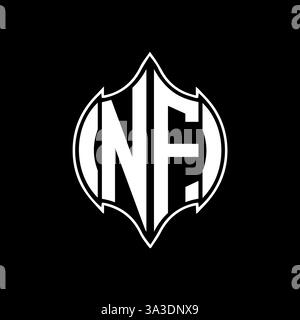 NF Unique modern flat abstract geometric initials vector letter logo design. NF monogram logo. Stock Vector