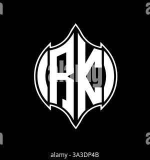 RK Unique modern flat abstract geometric initials vector letter logo design. RK monogram logo. Stock Vector
