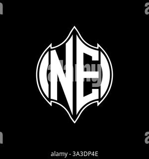 NE Unique modern flat abstract geometric initials vector letter logo design. NE monogram logo. Stock Vector