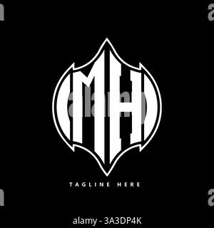 MH Unique modern flat abstract geometric initials vector letter logo design. MH monogram logo. Stock Vector