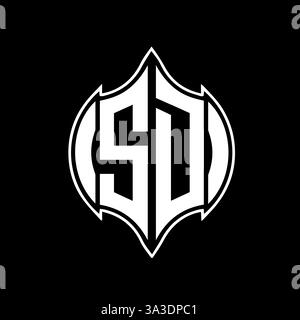 SD Unique modern flat abstract geometric initials vector letter logo design. SD monogram logo. Stock Vector