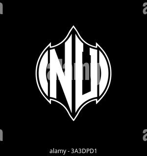 NU Unique modern flat abstract geometric initials vector letter logo design. NU monogram logo. Stock Vector