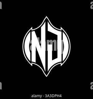 NJ Unique modern flat abstract geometric initials vector letter logo design. NJ monogram logo. Stock Vector