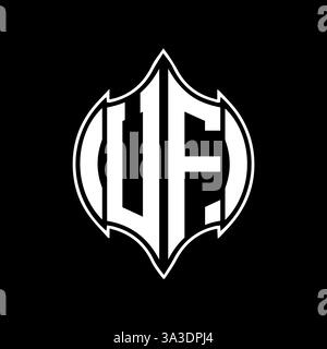UF Unique modern flat abstract geometric initials vector letter logo design. UF monogram logo. Stock Vector