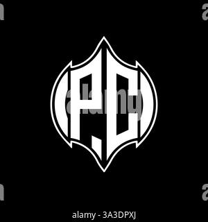 PC Unique modern flat abstract geometric initials vector letter logo design. PC monogram logo. Stock Vector