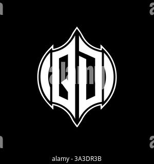 QD Unique modern flat abstract geometric initials vector letter logo design. QD monogram logo. Stock Vector