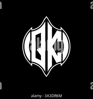 QK Unique modern flat abstract geometric initials vector letter logo design. QK monogram logo. Stock Vector