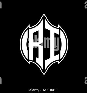 RI Unique modern flat abstract geometric initials vector letter logo design. RI monogram logo. Stock Vector