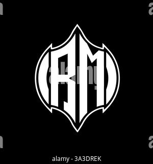 RM Unique modern flat abstract geometric initials vector letter logo design. RM monogram logo. Stock Vector