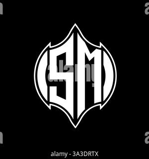SM Unique modern flat abstract geometric initials vector letter logo design.SM monogram logo. Stock Vector