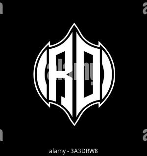 RO Unique modern flat abstract geometric initials vector letter logo design.RO monogram logo. Stock Vector