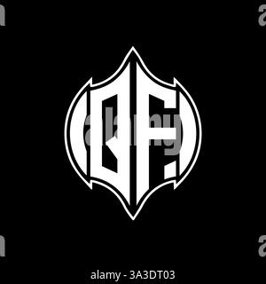 QF Unique modern flat abstract geometric initials vector letter logo design. QF monogram logo. Stock Vector