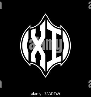 XI Unique modern flat abstract geometric initials vector letter logo design. XI monogram logo. Stock Vector