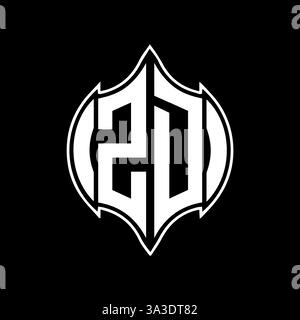 ZD Unique modern flat abstract geometric initials vector letter logo design. ZD monogram logo. Stock Vector