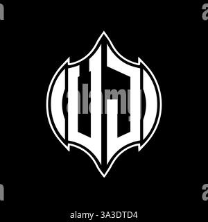 UJ Unique modern flat abstract geometric initials vector letter logo design. UJ monogram logo. Stock Vector