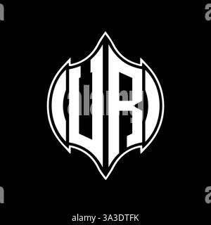 UR Unique modern flat abstract geometric initials vector letter logo design. UR monogram logo. Stock Vector