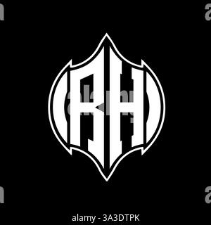 RH Unique modern flat abstract geometric initials vector letter logo design. RH monogram logo. Stock Vector