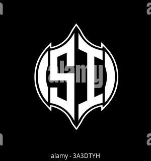 SI Unique modern flat abstract geometric initials vector letter logo design. SI monogram logo. Stock Vector