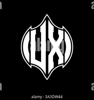 UX Unique modern flat abstract geometric initials vector letter logo design. Stock Vector