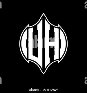 UH Unique modern flat abstract geometric initials vector letter logo design. Stock Vector