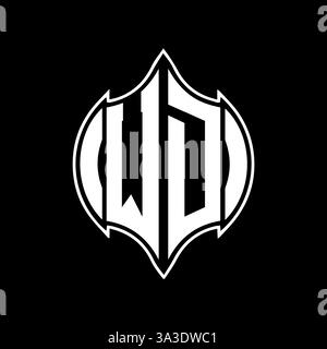 WD Unique modern flat abstract geometric initials vector letter logo design. Stock Vector