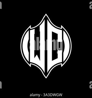 WC Unique modern flat abstract geometric initials vector letter logo design. Stock Vector