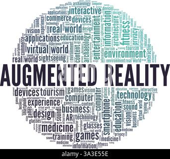Augmented Reality vector illustration word cloud isolated on white background. Stock Vector