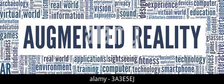 Augmented Reality vector illustration word cloud isolated on white background. Stock Vector
