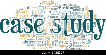 Case Study vector illustration word cloud isolated on white background. Stock Vector