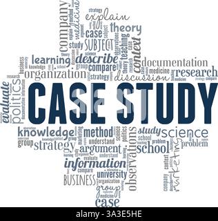 Case Study vector illustration word cloud isolated on white background. Stock Vector