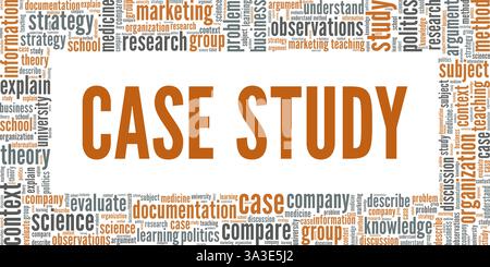 Case Study vector illustration word cloud isolated on white background. Stock Vector