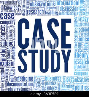 Case Study vector illustration word cloud isolated on white background. Stock Vector