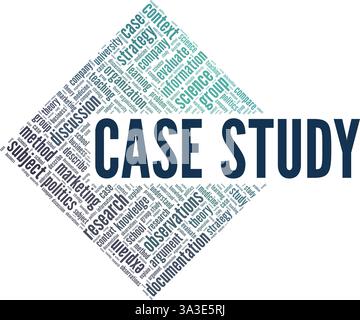 Case Study vector illustration word cloud isolated on white background. Stock Vector