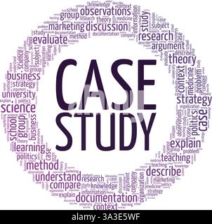 Case Study vector illustration word cloud isolated on white background. Stock Vector