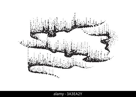 Curly line by wax crayon, hand drawn grunge background. Vector illustration Stock Vector