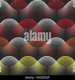 yellow orange red shaded colorful geometrical lines seamless pattern Stock Vector