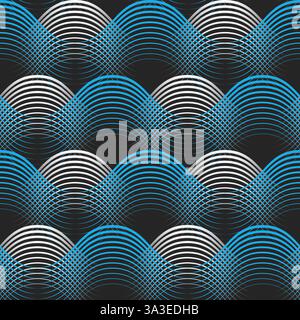 blue white geometrical lines seamless pattern Stock Vector
