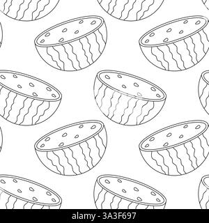 Unique pattern featuring sliced watermelons in a minimalist design for summer decorations Stock Vector