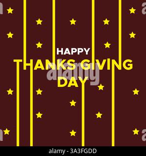 Happy Thanks Giving Day Text Typography poster banner vector design for holiday celebration Stock Vector