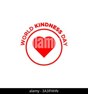 World Kindness Day Lettering Text Heart Icon circle Logo concept vector isolated Stock Vector