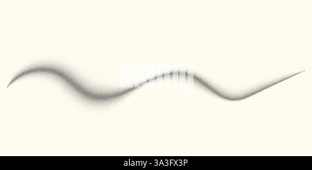 Dotwork wave pattern vector background. Black grunge noise stipple dots hills. Sand grain effect. Black dots grunge wave banner. Abstract shape noise Stock Vector